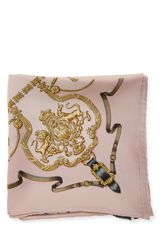 Pink & Multicolor 'The Royal Mews' Silk Scarf 90, , large image number 1