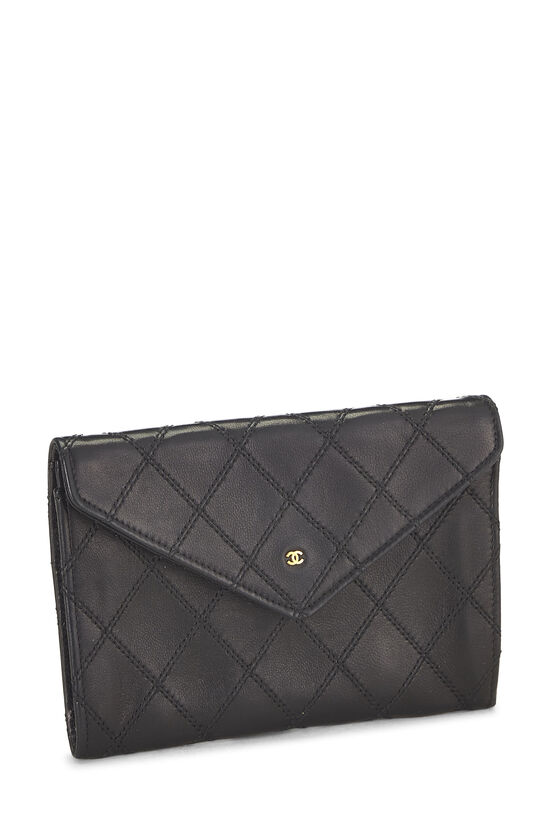 Black Quilted Lambskin Compact Wallet, , large image number 1