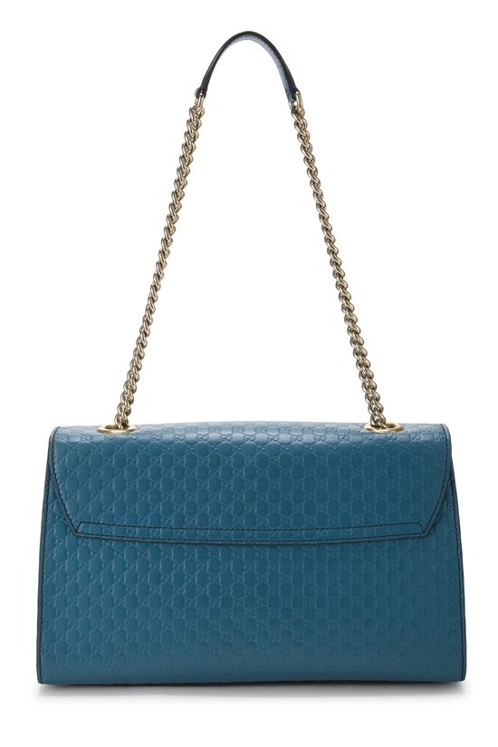 Blue Microguccissima Leather Emily Chain Shoulder Bag, , large image number 3