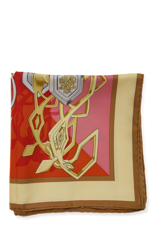 Multicolor 'Brides et Destin' Silk Scarf 90, , large image number 1