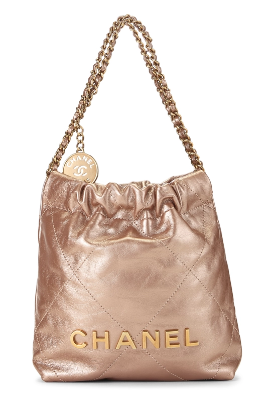 Copper Pink Calfskin Chanel 22 Hobo Mini, , large image number 0
