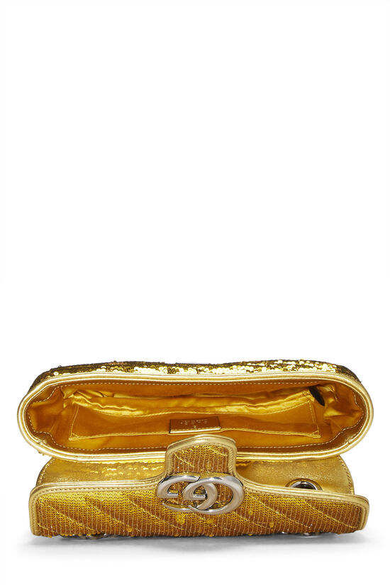 Gold Sequin GG Marmont Shoulder Bag, , large image number 5