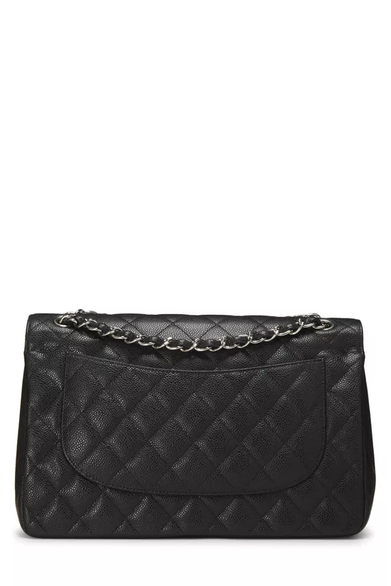 Black Quilted Caviar New Classic Double Flap Jumbo, , large image number 3