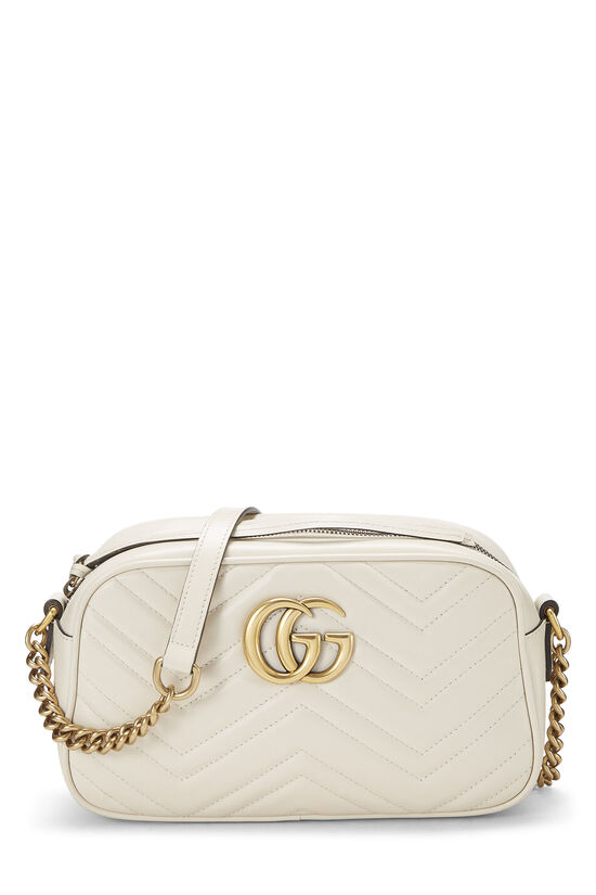 Cream Leather GG Marmont Crossbody Bag Small, , large image number 0