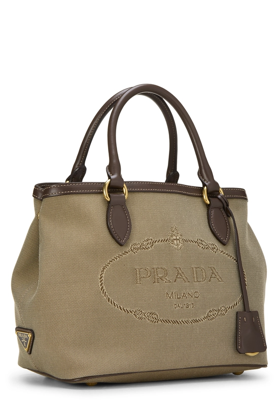 Pre-Owned Beige Jacquard Logo Convertible Handbag QNB4AH6D0B00G