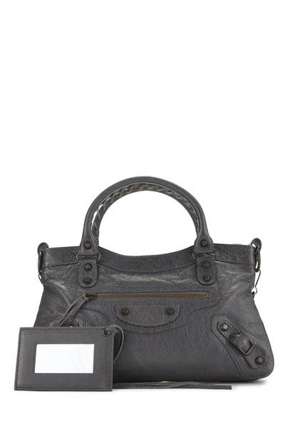 Grey Agneau Classic First Handbag