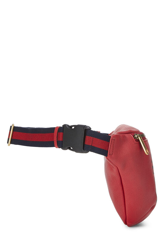 Red Leather Logo Print Belt Bag, , large image number 2