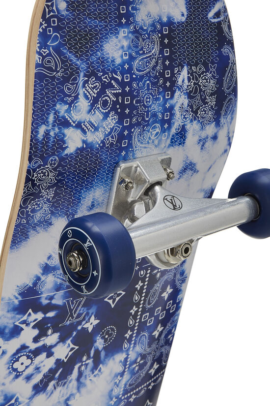 Blue Monogram Bandana Wood Skateboard, , large image number 4