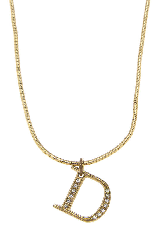 Gold Crystal Logo Necklace, , large image number 1