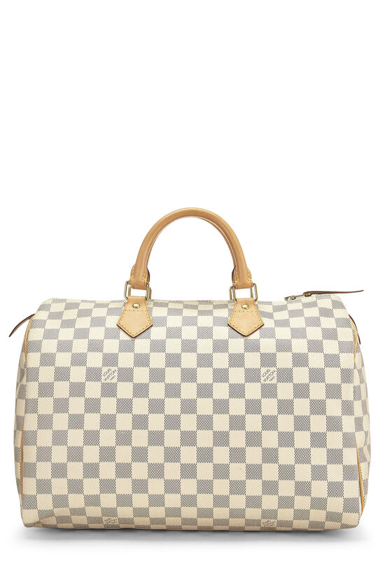 Louis Vuitton Speedy 35 Top Handle Bag Damier Azur Coated Canvas
