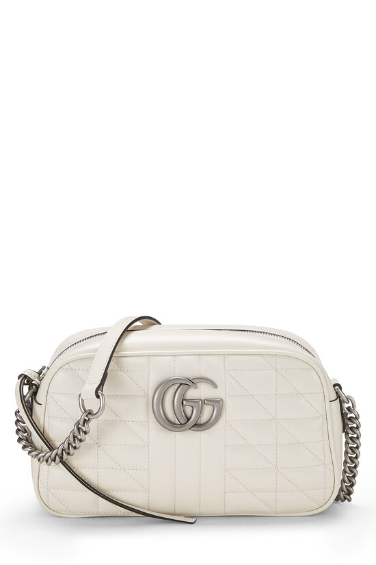 White Leather GG Marmont Crossbody Small, , large image number 0