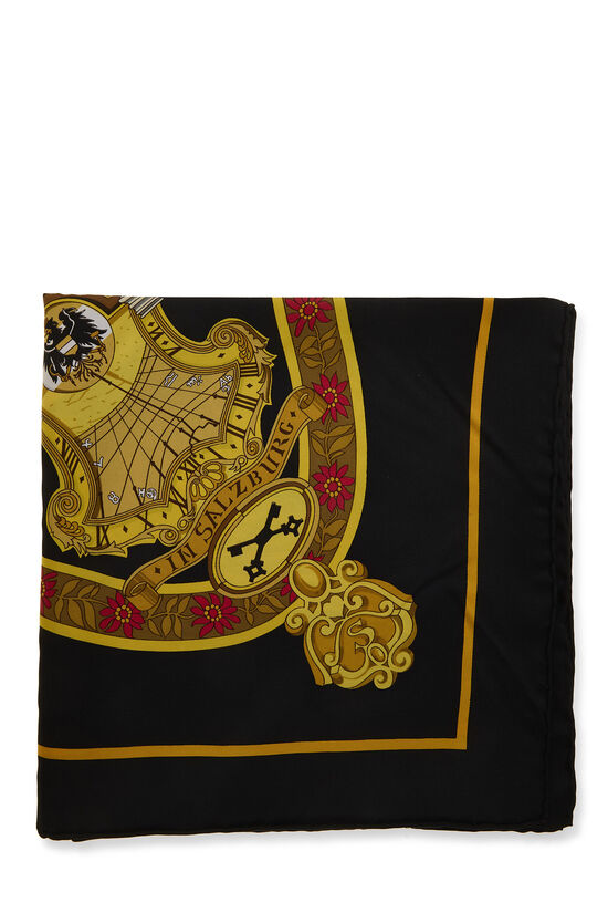 Black & Multicolor 'Son Ceng Pearly' Silk Scarf 90, , large image number 1