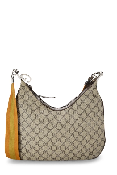 Gucci Brown GG Supreme Canvas Satchel Large