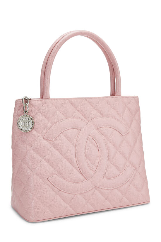 Pink Quilted Caviar Medallion Tote