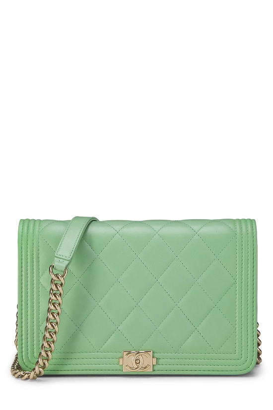 Green Lambskin Boy Wallet on Chain (WOC), , large image number 0
