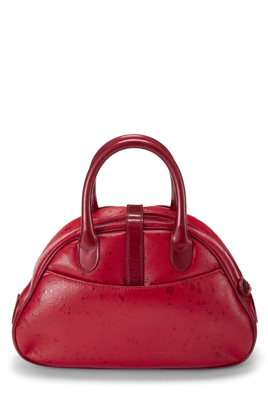 Red Leather Double Saddle Bowler Mini, , large image number 3