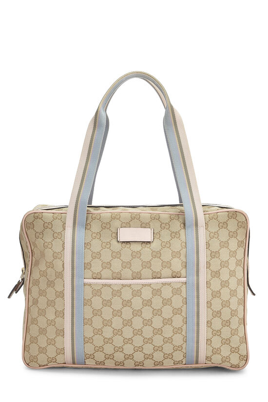 Pink Original GG Canvas Web Briefcase, , large image number 0