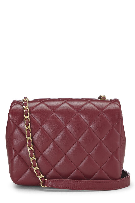 Burgundy Quilted Lambskin Crystal Flap Bag Mini, , large image number 3