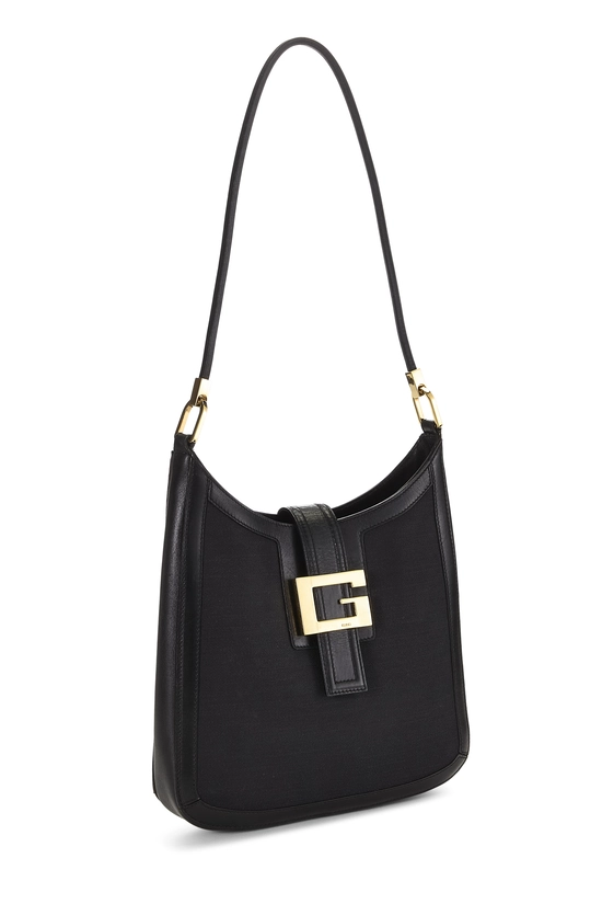 Black Canvas Shoulder Bag Small, , large image number 1