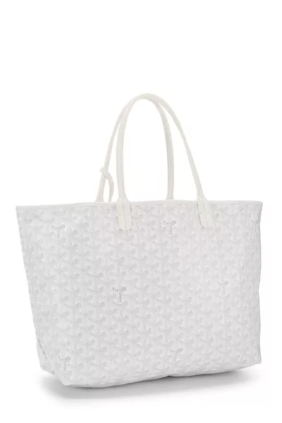 White Goyardine Canvas Saint-Louis PM, , large
