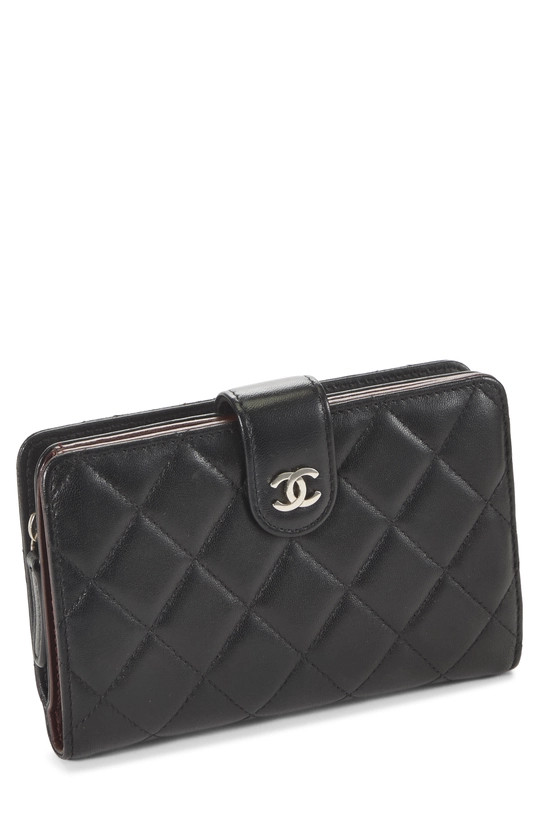 Black Lambskin Compact Zip Wallet, , large image number 1