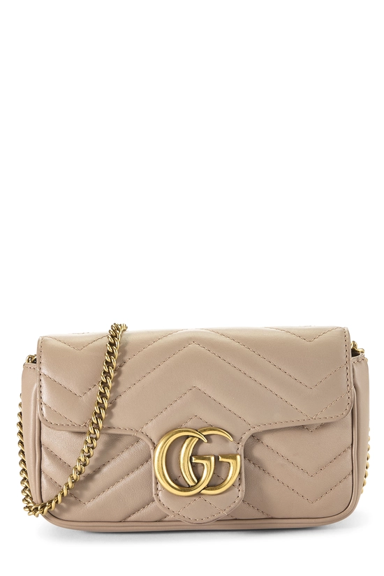 Pink Leather GG Marmont Crossbody Super Mini, , large image number 0