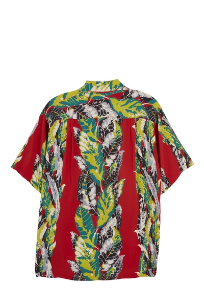 Red Floral Malihini Hawaiian Shirt, , large