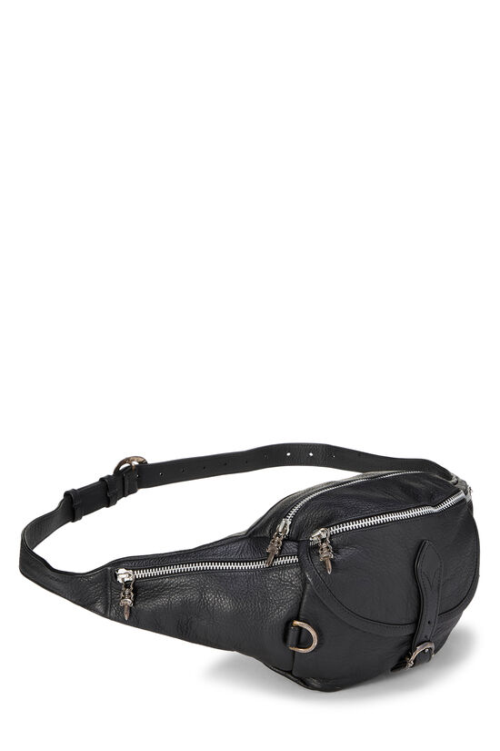 Black Leather Snat Pack Waist Bag, , large image number 1