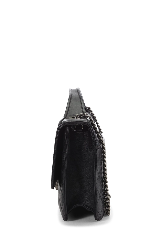 Black Goatskin 'CC' University Flap Bag, , large image number 2