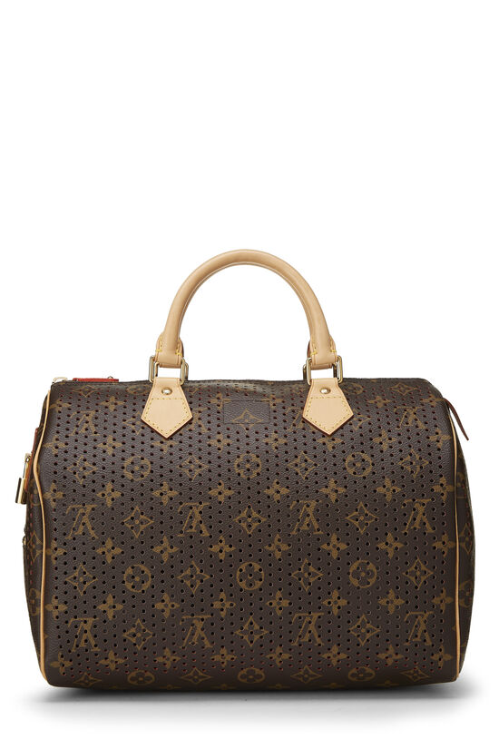 Louis Vuitton Limited Edition Green Monogram Perforated Speedy 30