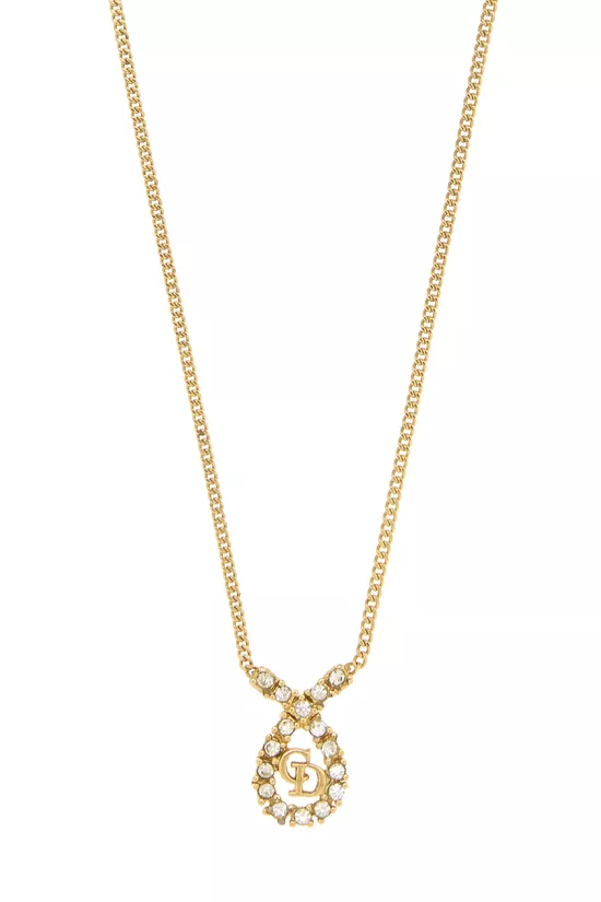 Gold Crystal Logo Necklace, , large image number 1