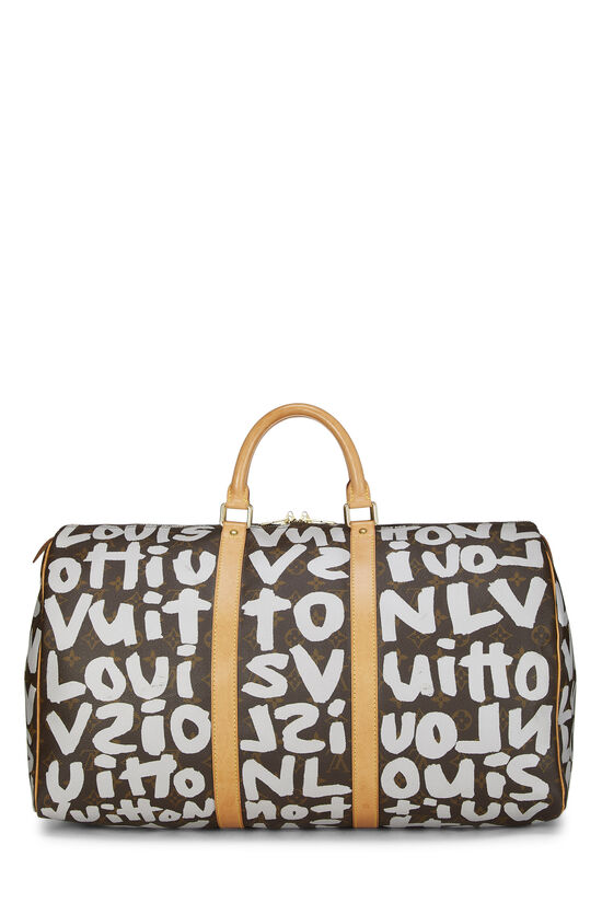 Stephen Sprouse x Louis Vuitton Grey Monogram Graffiti Keepall 50, , large image number 5