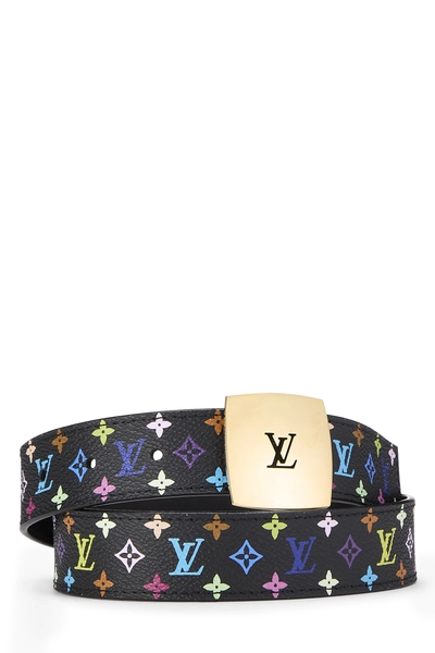 Takashi Murakami X Louis Vuitton Black Monogram Multicolore Ceinture 75	