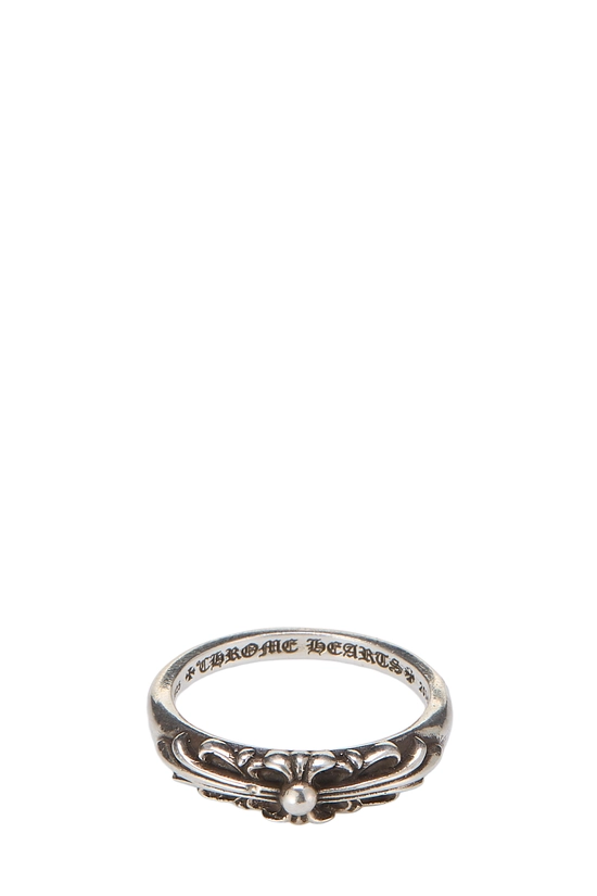 Sterling Silver Baby Classic Floral Cross Ring, , large image number 2