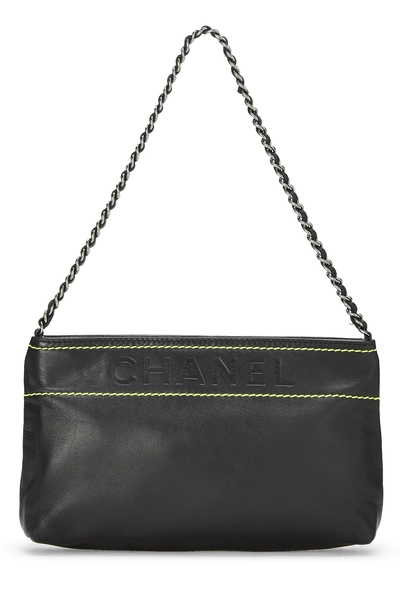 Black Lambskin Leather Lax Pochette