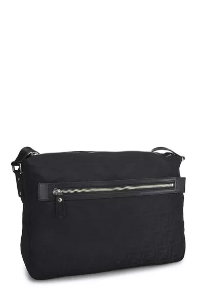 Black Zucchino Nylon Messenger Bag, , large