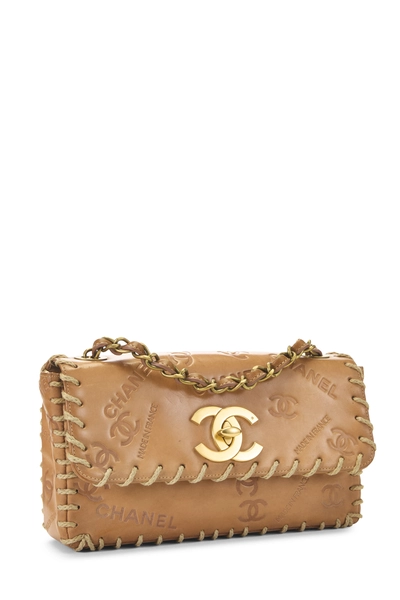 Chanel Brown Embossed Logo Calfskin Half Flap Medium — photo 2