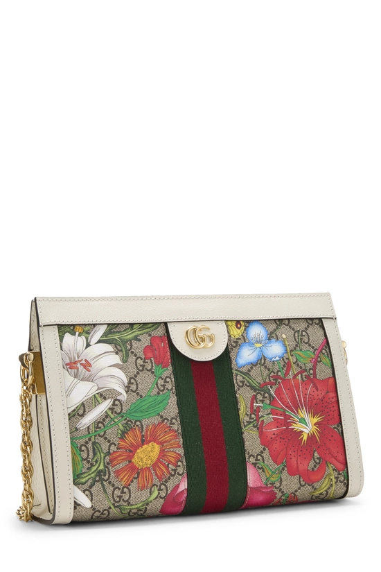 White GG Supreme Canvas Flora Ophidia Shoulder Bag Medium, , large image number 1