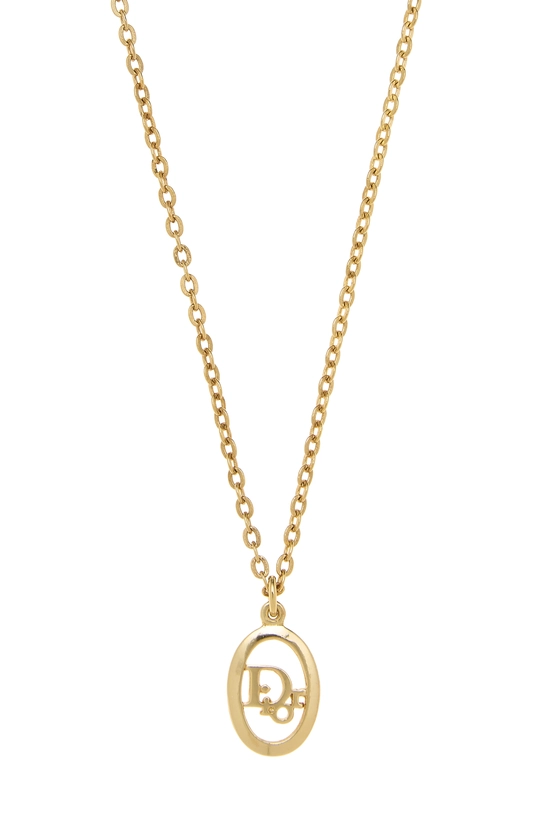 Gold Oval Logo Necklace, , large image number 1