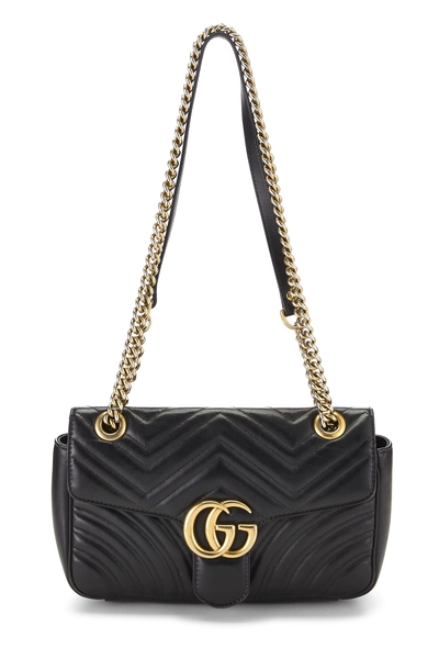 Black Leather Marmont Matelass&eacute; Shoulder Bag
