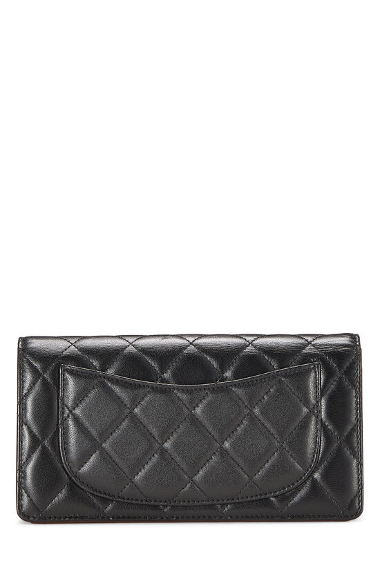 Black Quilted Lambskin Long Wallet, , large image number 2