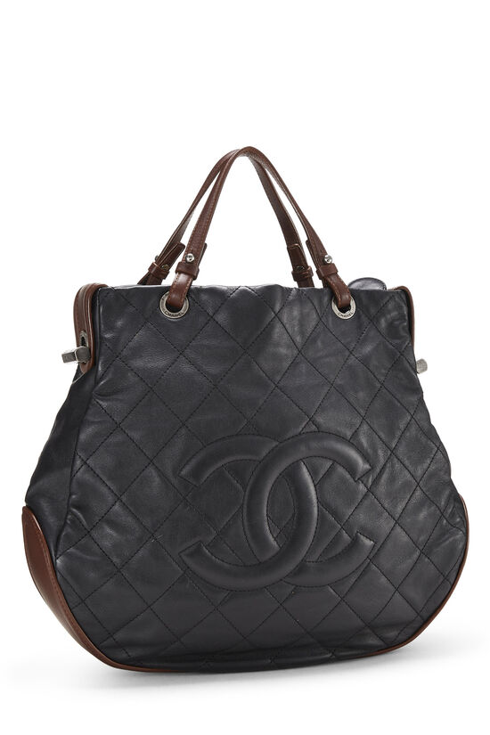 Chanel - Authenticated Neo Soft Shopping Handbag - Leather Black Plain for Women, Good Condition