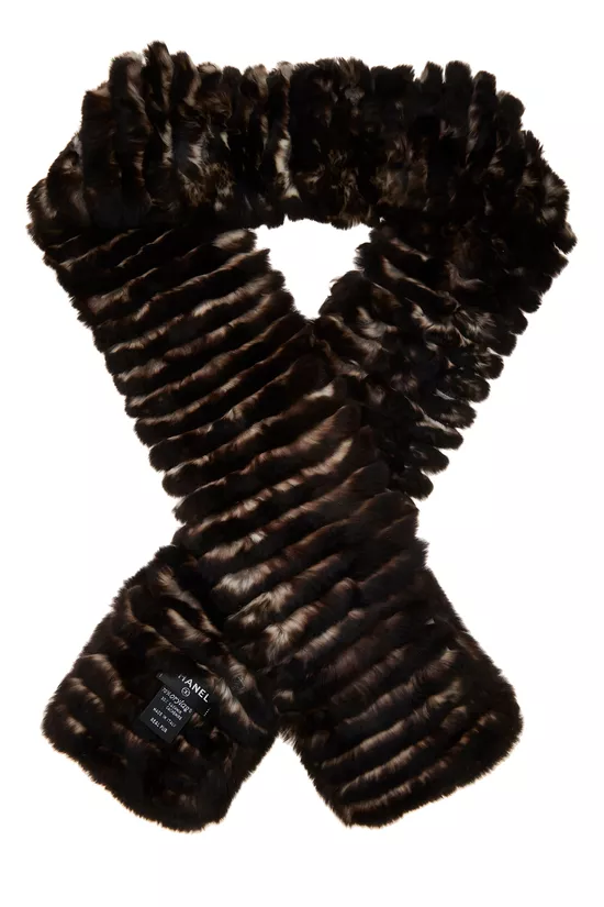 Brown Fur Muffler, , large image number 1