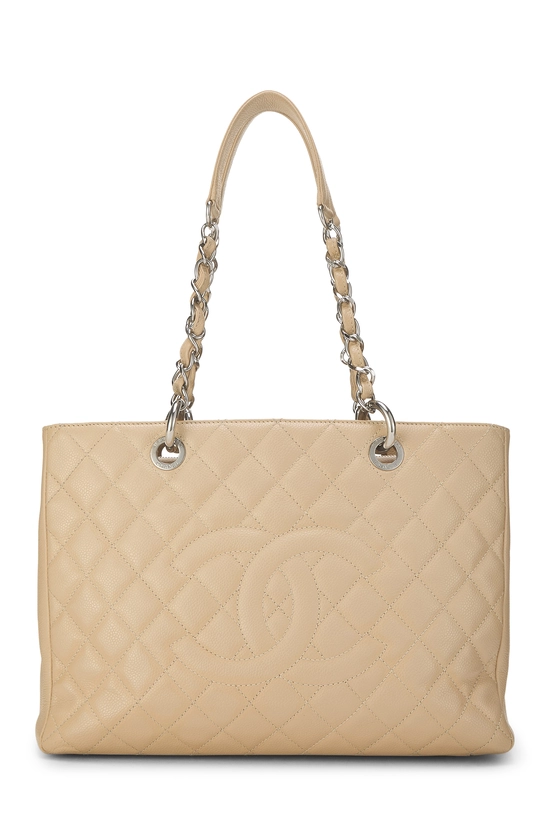 Beige Quilted Caviar Grand Shopping Tote (GST), , large image number 0