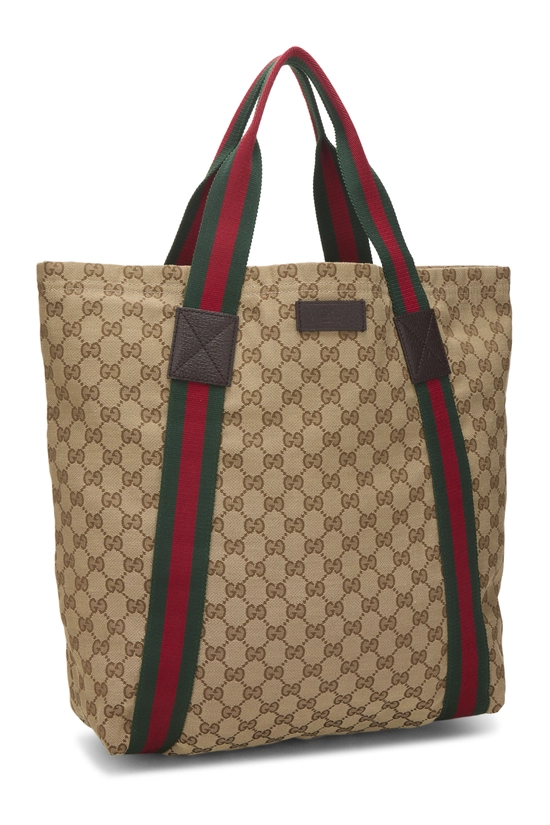 Original GG Canvas Flat Web Tote, , large image number 1