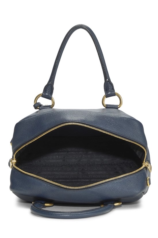 Blue Vitello Daino Bowler Handbag Small, , large image number 5