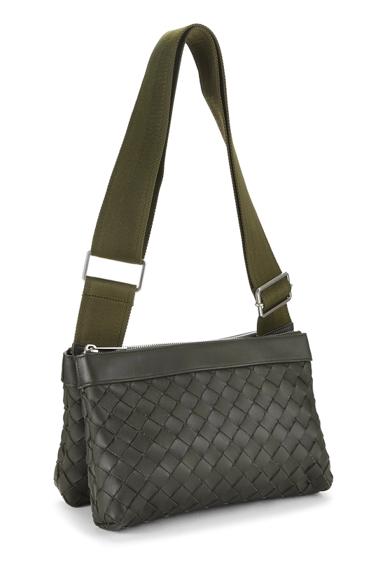 Green Intrecciato Leather Duo Crossbody Bag, , large image number 1