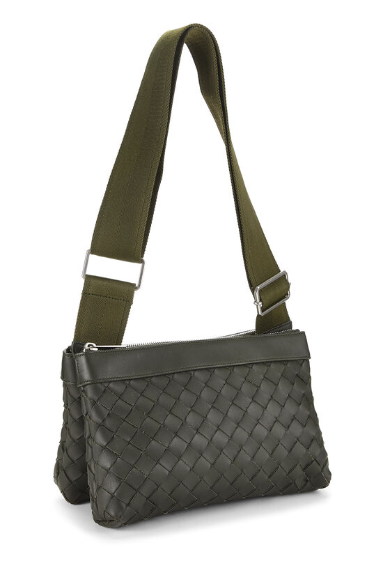 Green Intrecciato Leather Duo Crossbody Bag, , large image number 1