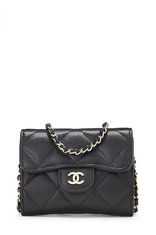 CHANEL, Bags, Chanel Vintage Black Caviar Front Flap Shoulder Bag