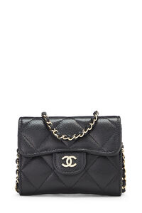 chanel card on chain black
